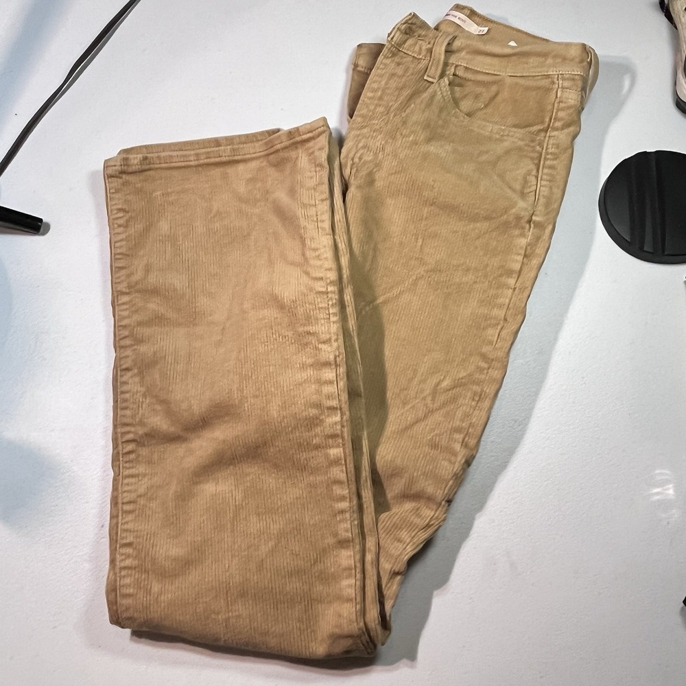 LEVIS Premium Ribcage Boot Corduroy Pants in Iced Coffee Tan 27 X 33 EUC